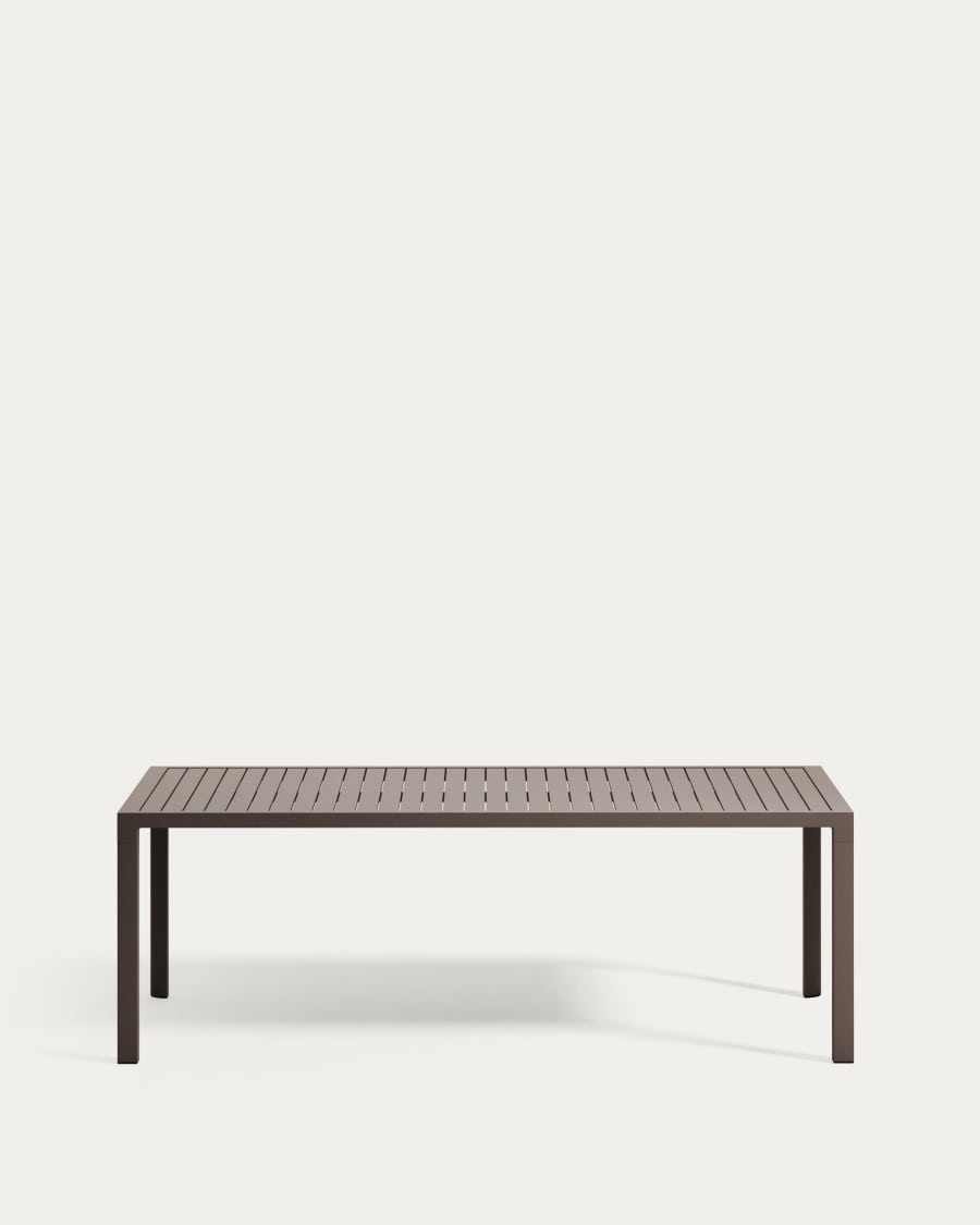 Culip aluminium outdoor table in powder coated brown finish, 220 x 100 cm