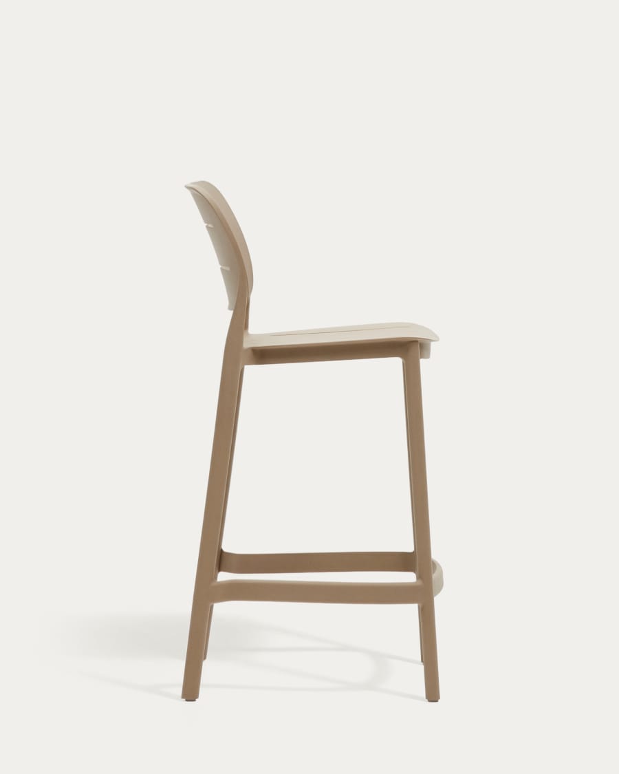 Morella stackable outdoor stool in beige, 65 cm in height