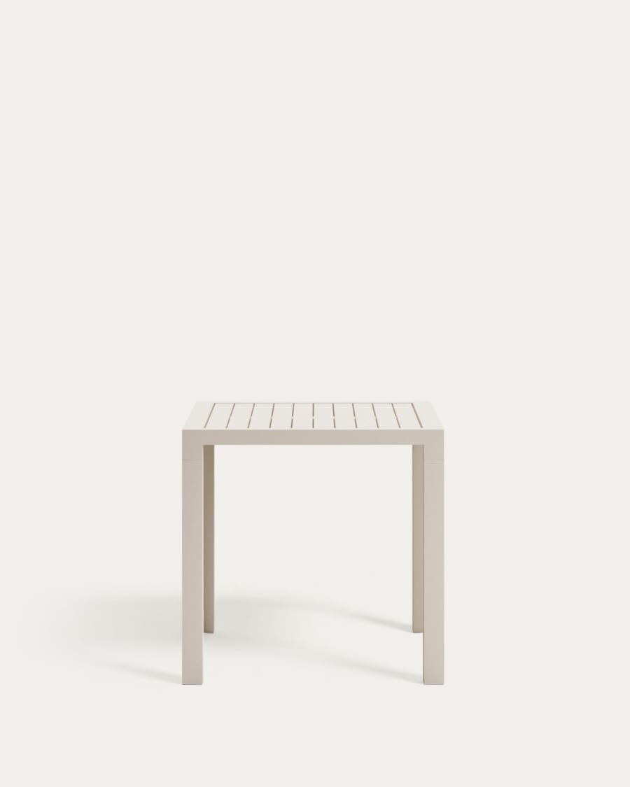 Culip aluminium outdoor table in powder coated white finish, 77 x 77 cm