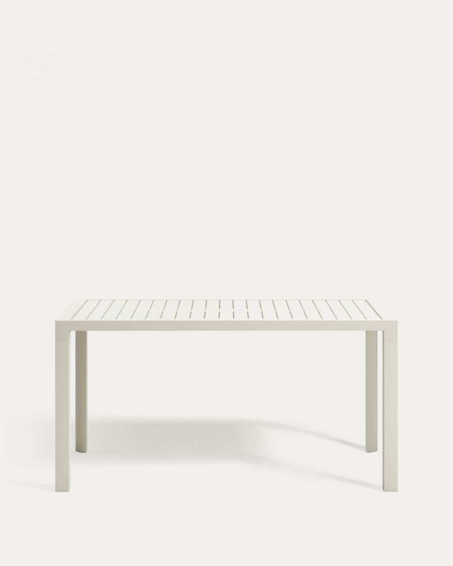 Culip aluminium outdoor table in powder coated white finish, 150 x 77 cm