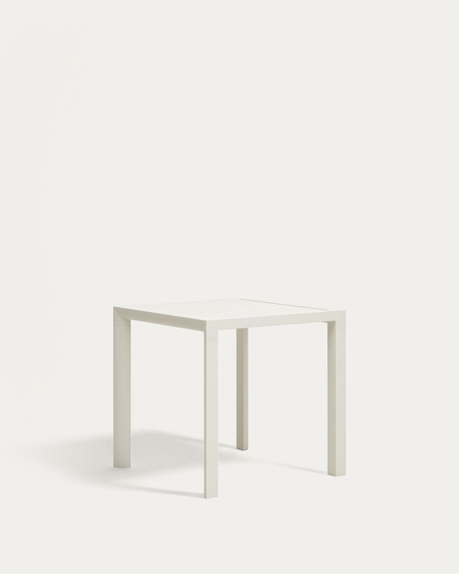 Culip aluminium outdoor table in powder coated white finish, 77 x 77 cm