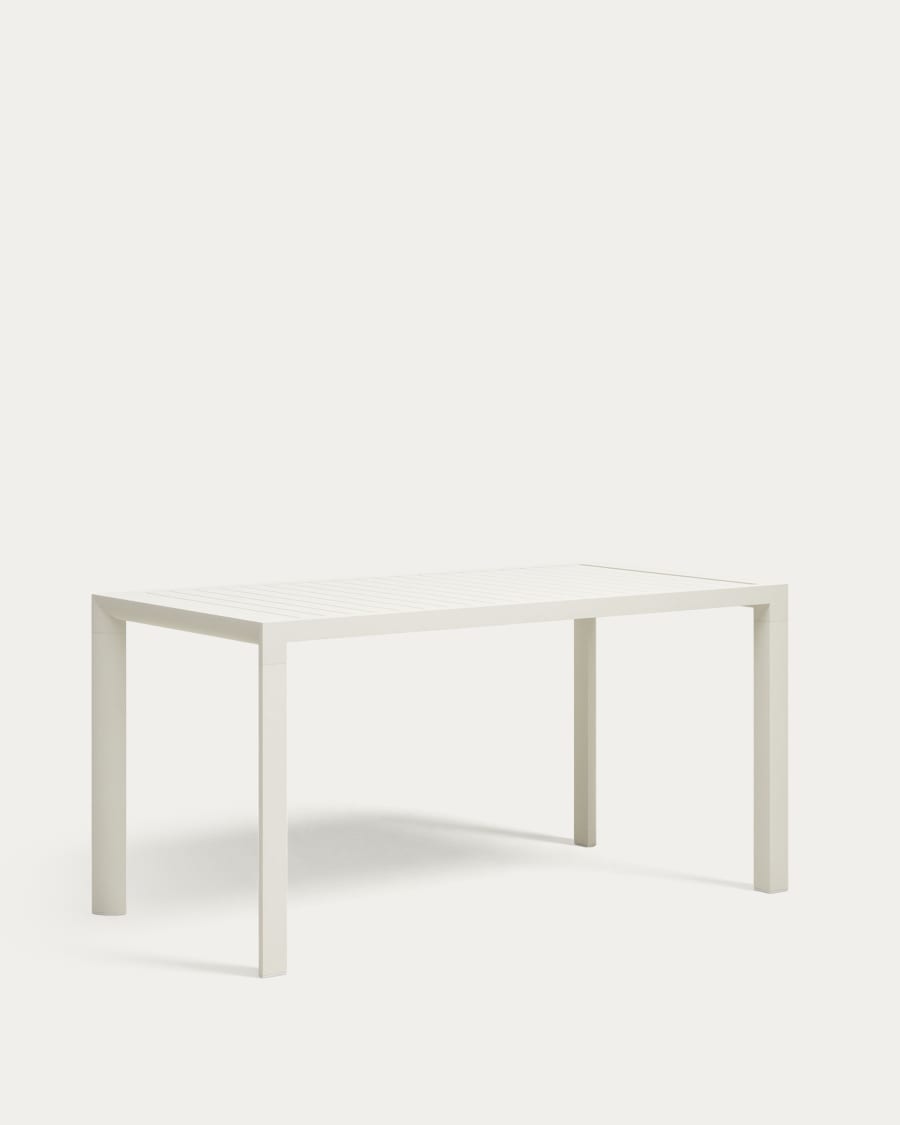 Culip aluminium outdoor table in powder coated white finish, 150 x 77 cm