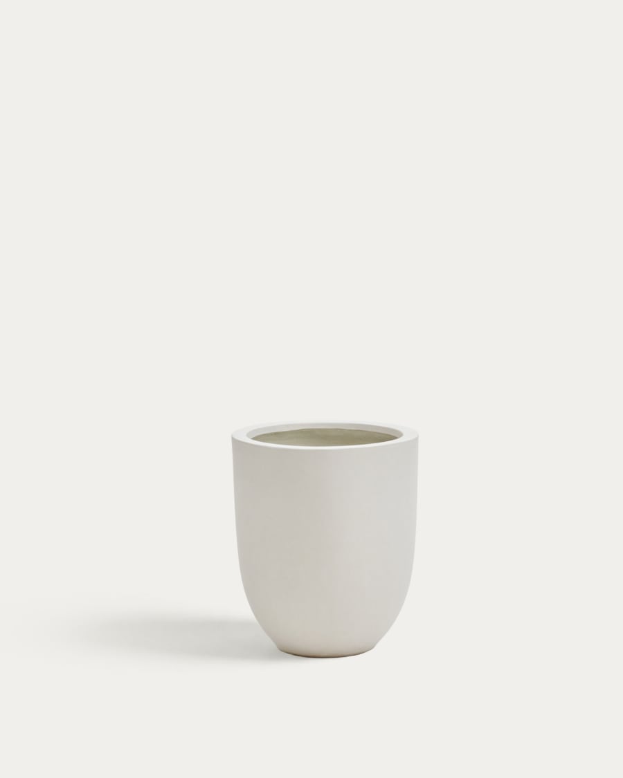 Vaso Aiguablava in cemento bianco Ø 39 cm