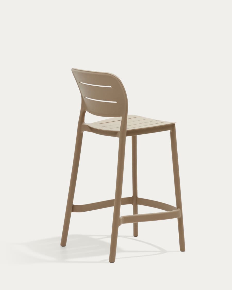 Morella stackable outdoor stool in beige, 65 cm in height