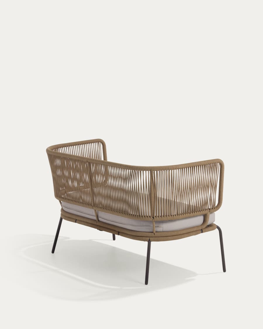 Nadin 2 seater sofa in beige cord with galvanised steel legs, 135 cm