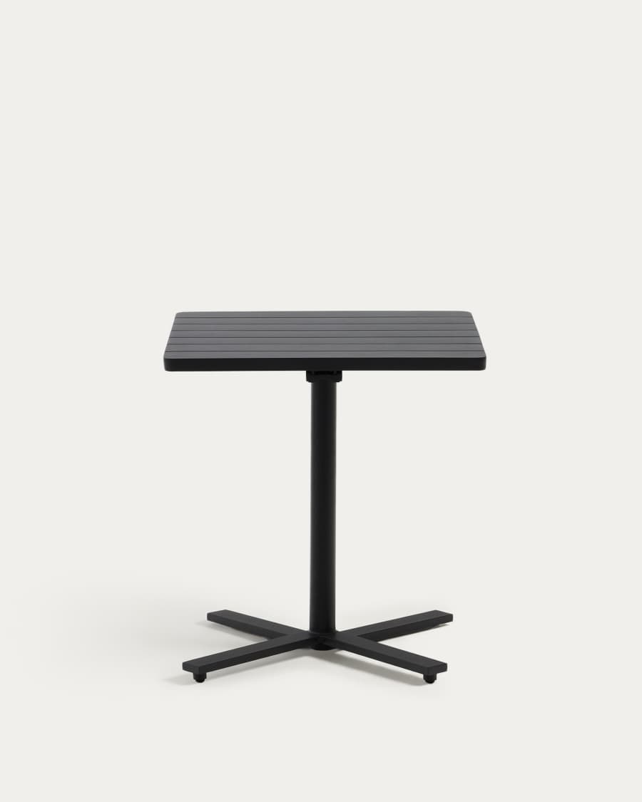 Tavolo da esterno pieghevole Torreta in alluminio con finitura grigio scuro 70 x 70 cm