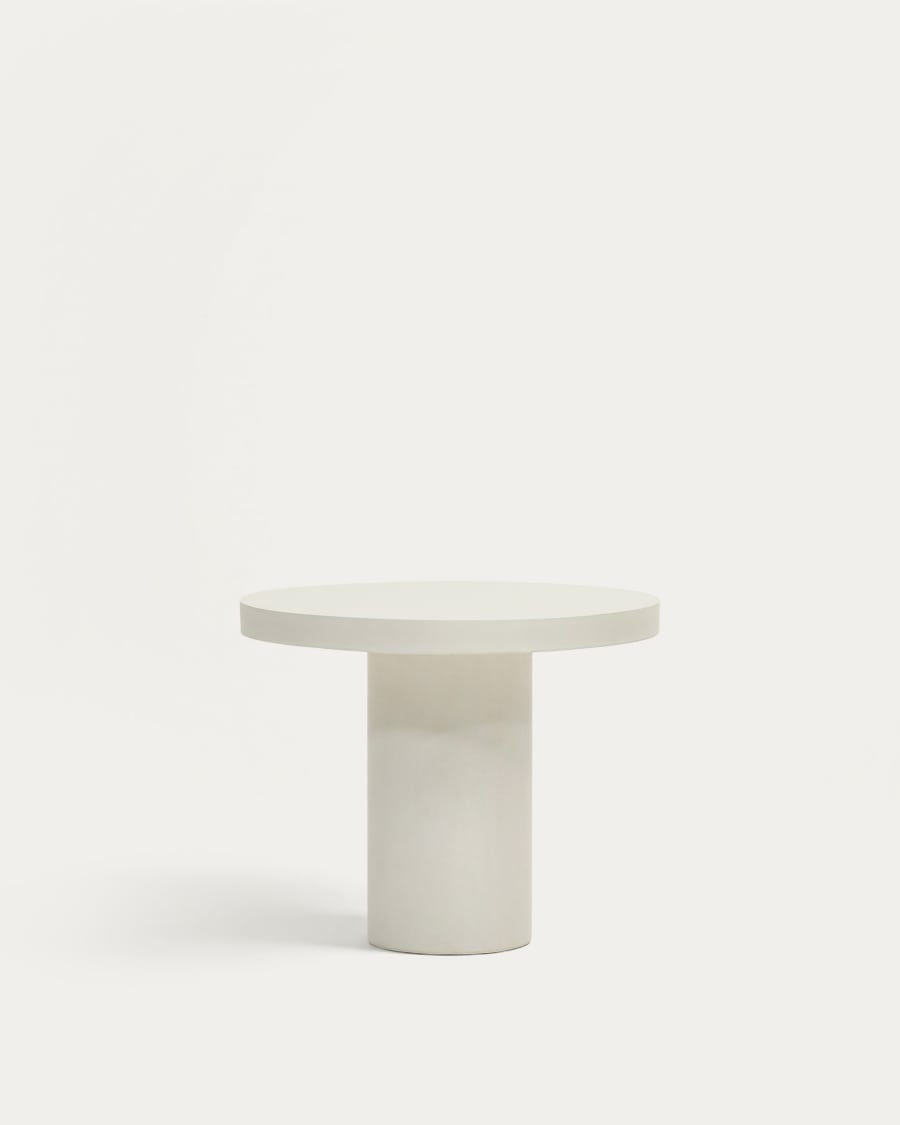 Aiguablava round table in white cement, Ø 90 cm