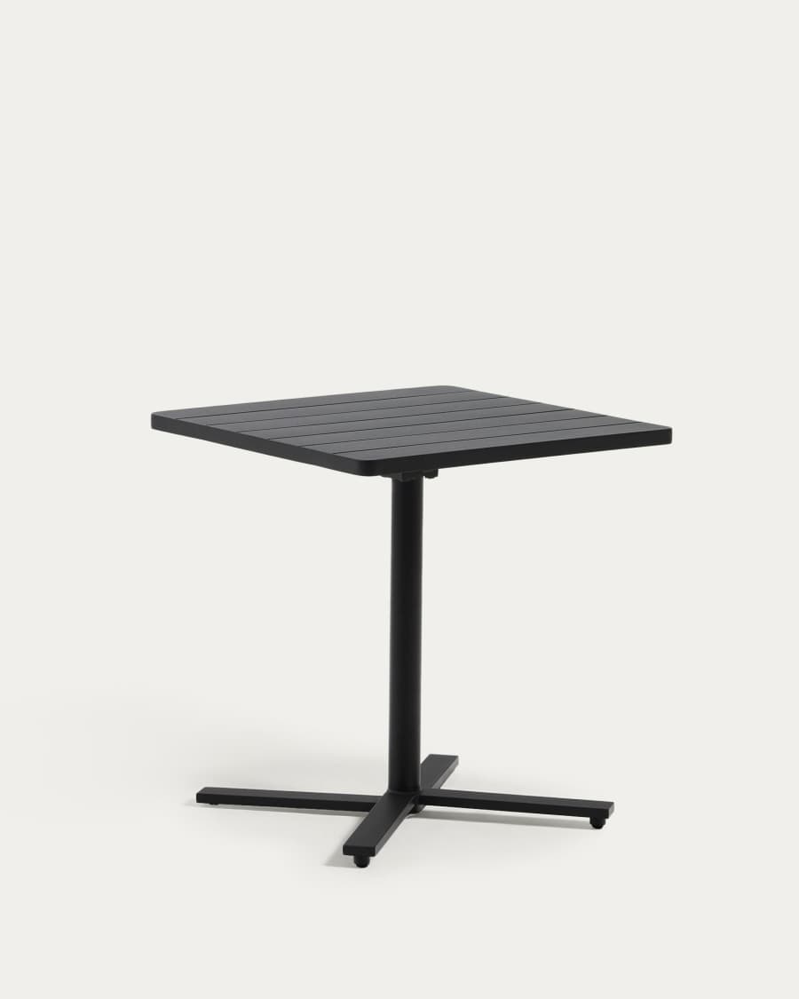 Tavolo da esterno pieghevole Torreta in alluminio con finitura grigio scuro 70 x 70 cm