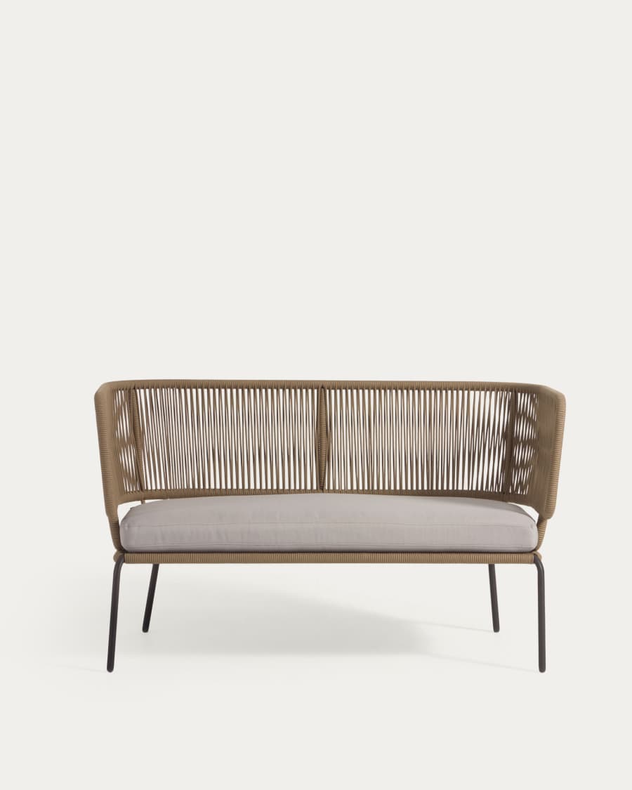 Nadin 2 seater sofa in beige cord with galvanised steel legs, 135 cm