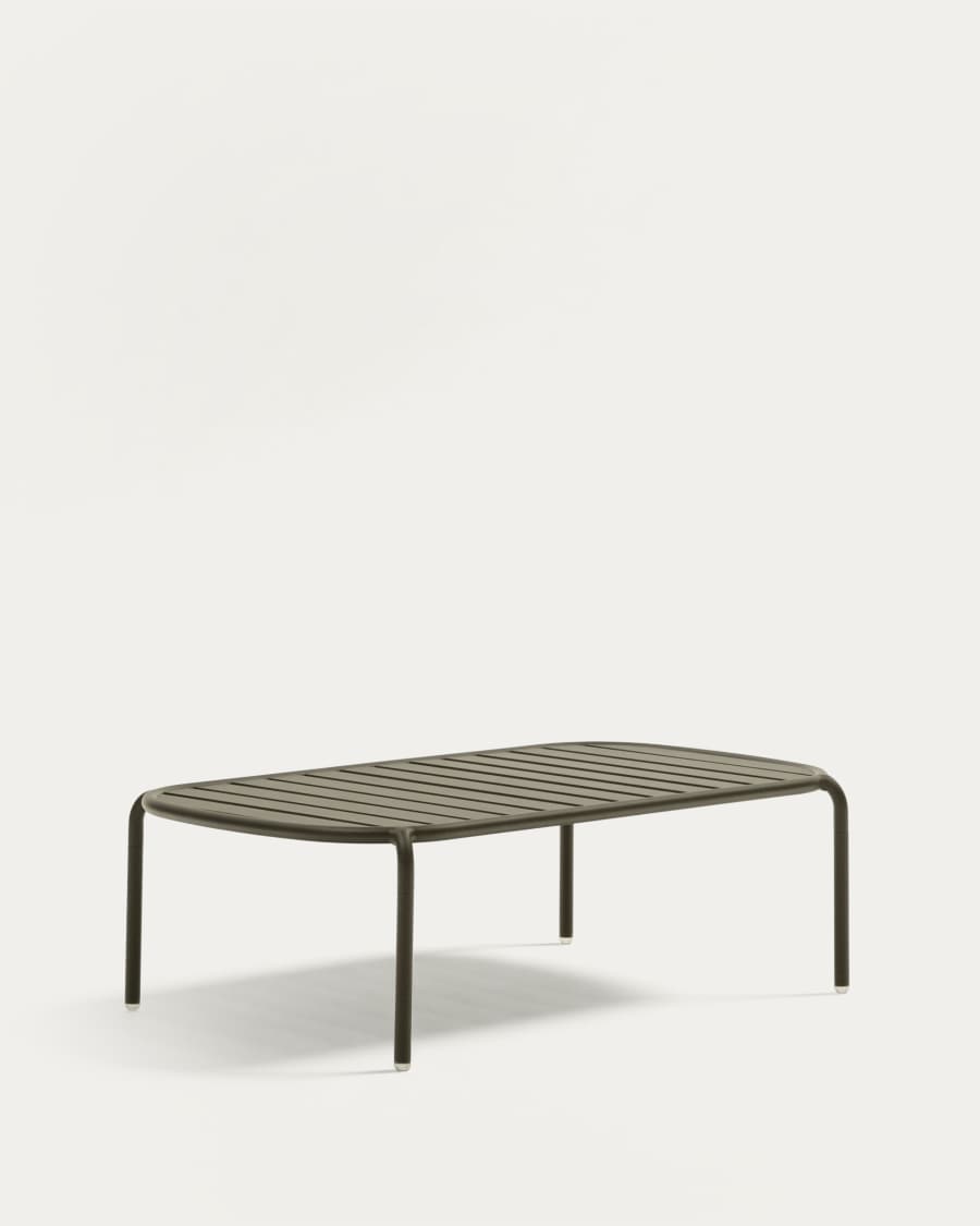 Joncols outdoor aluminium coffee table with powder coated green finish, Ø 110 x 62 cm