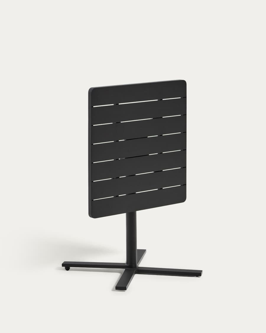 Tavolo da esterno pieghevole Torreta in alluminio con finitura grigio scuro 70 x 70 cm