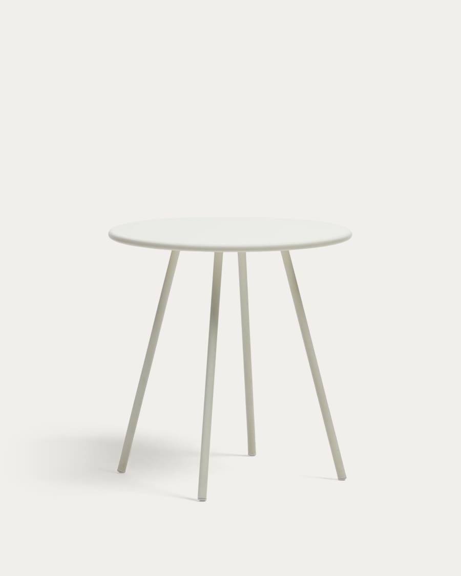 Table ronde de jardin Montjoi en acier finition blanche Ø 70 cm