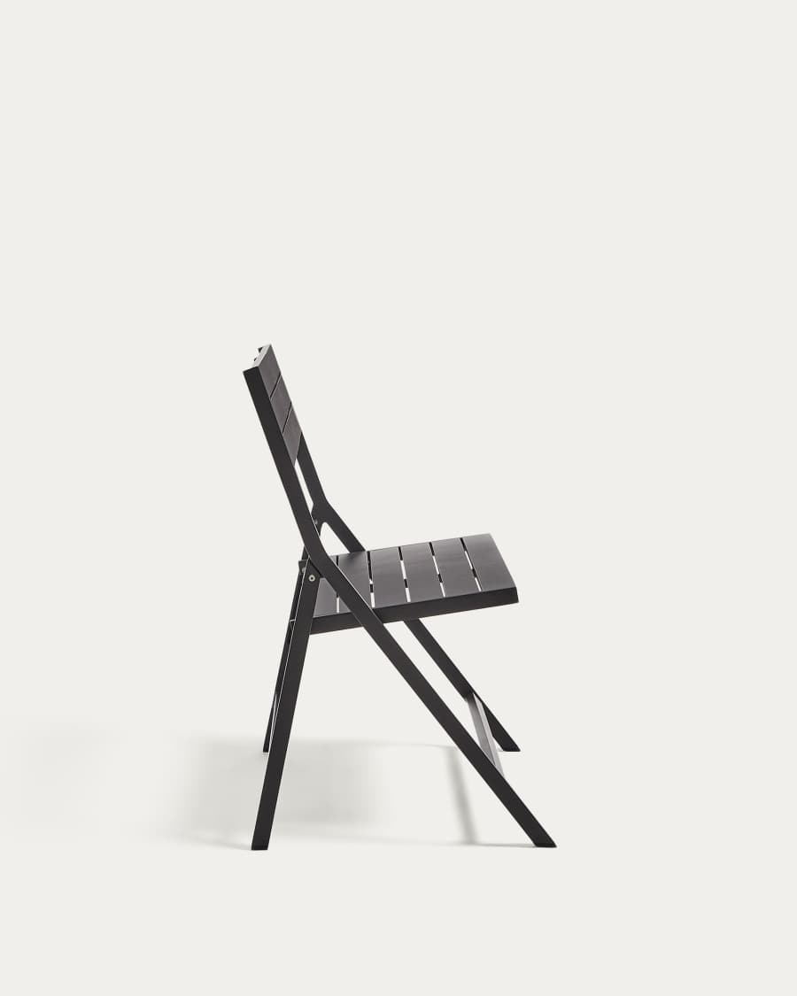 Πτυσσόμενος πάγκος Torreta για εξωτερικούς χώρους από αλουμίνιο σε σκούρο γκρι φινίρισμα