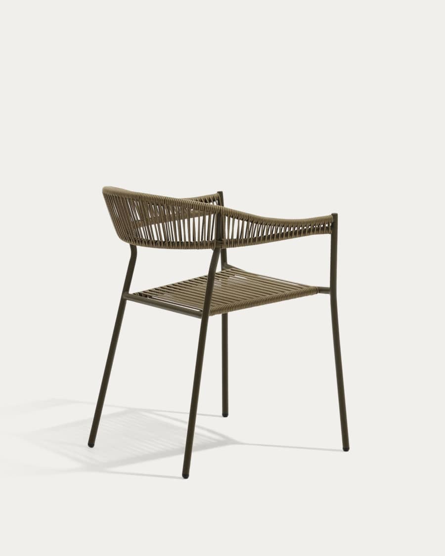 Futadera stapelbarer Gartenstuhl aus Kunststoffseil in Grün und Stahl mit grünem Finish