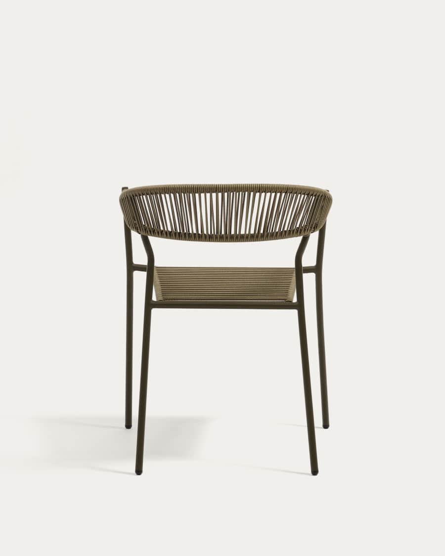 Futadera stapelbarer Gartenstuhl aus Kunststoffseil in Grün und Stahl mit grünem Finish