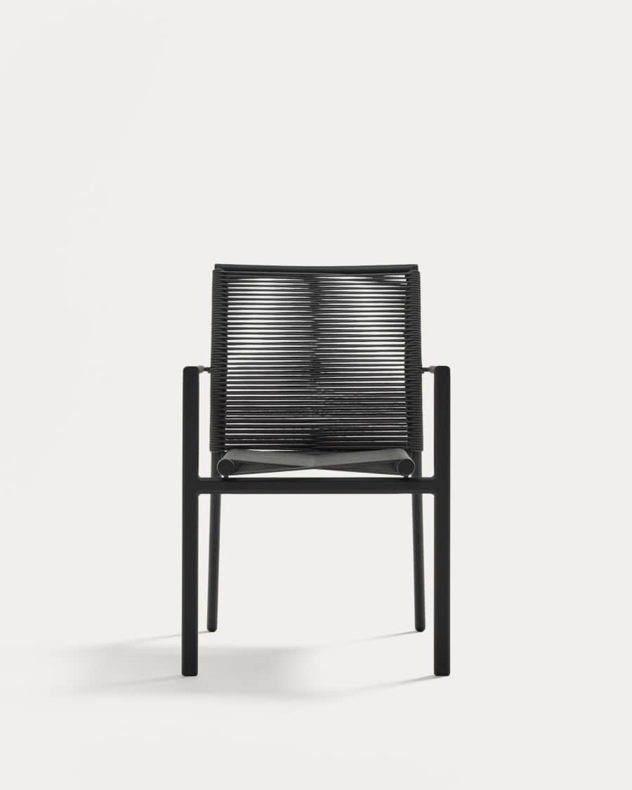 Sedia da esterno Culip in corda ed alluminio grigia