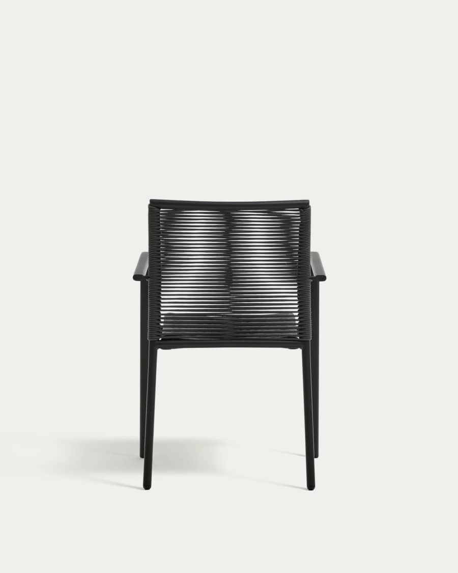 Sedia da esterno Culip in corda ed alluminio grigia