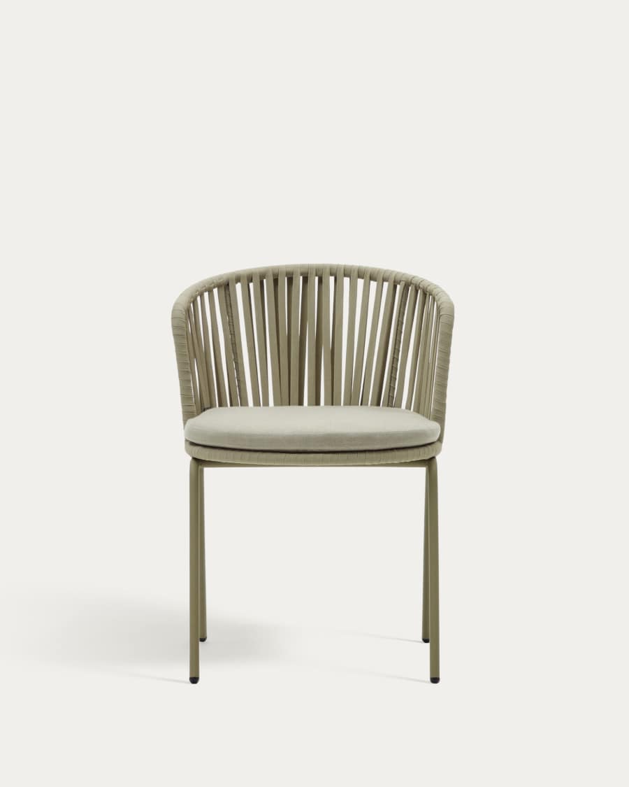 Saconca outdoor chair made with cord and green galvanised steel