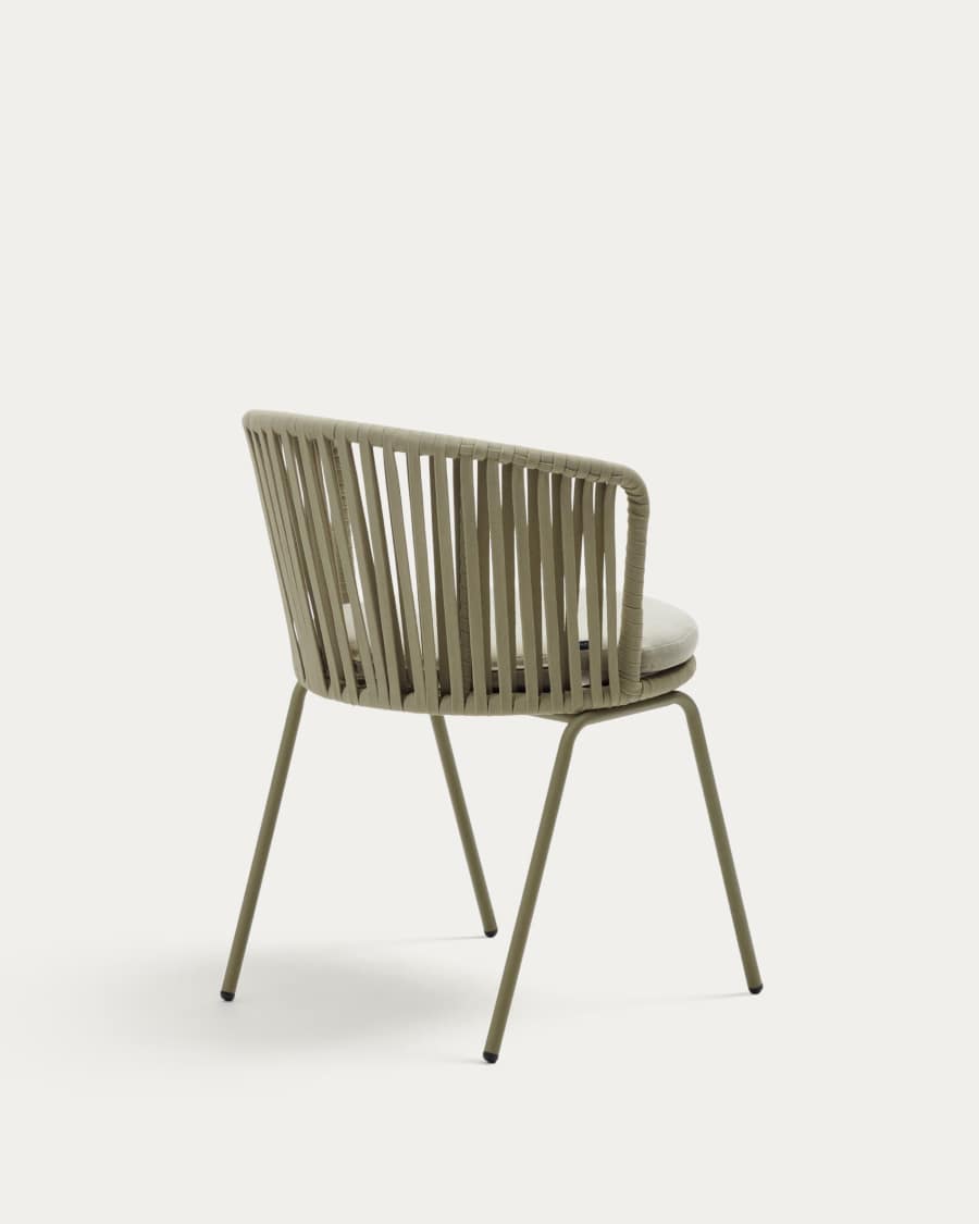 Saconca outdoor chair made with cord and green galvanised steel