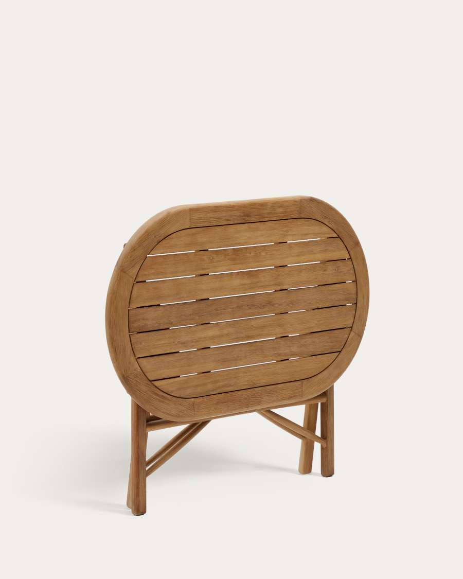 Dandara folding table in solid acacia wood natural finish, Ø 120 x 60 cm FSC 100%