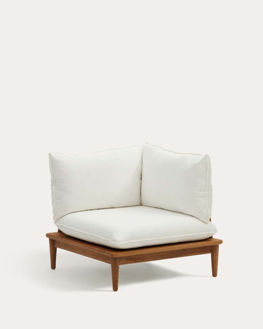 Portitxol modular corner armchair in solid teak