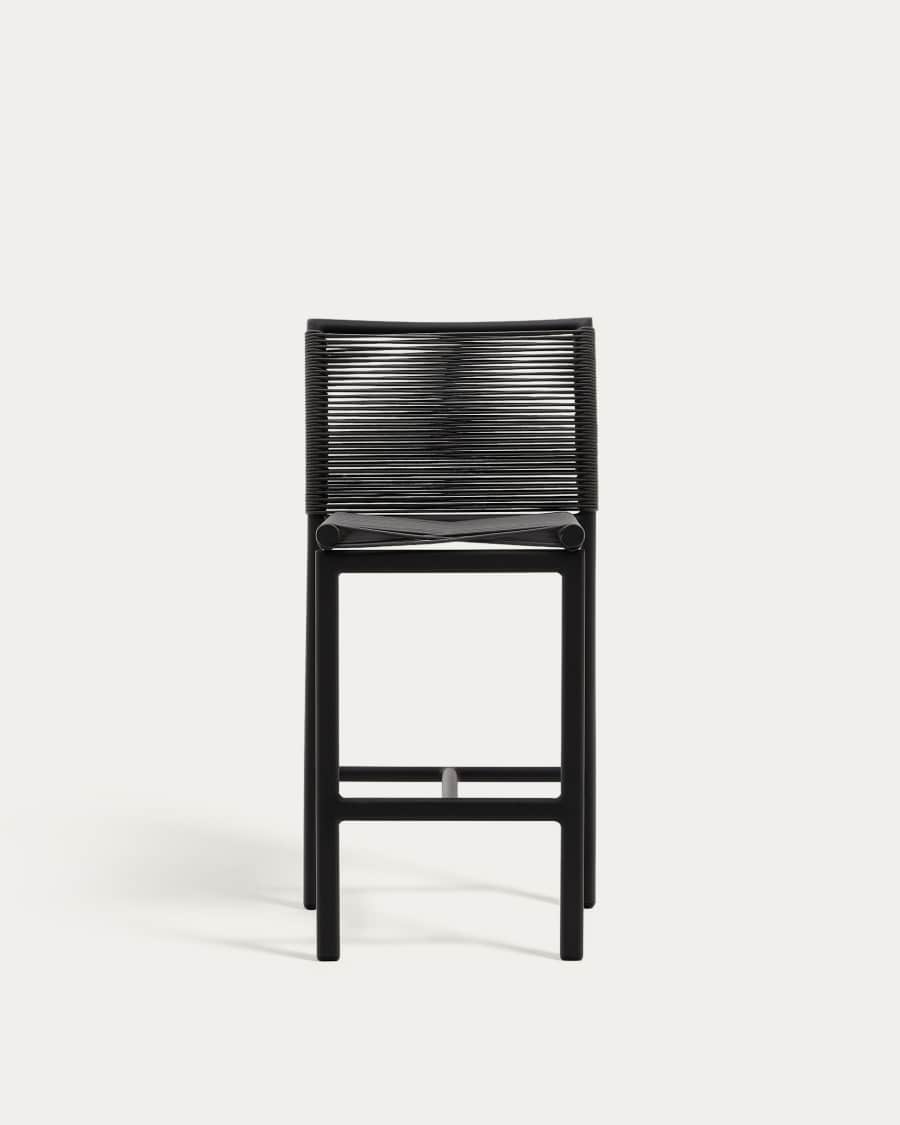 Culip outdoor stool made of rope cord and grey aluminum 65 cm