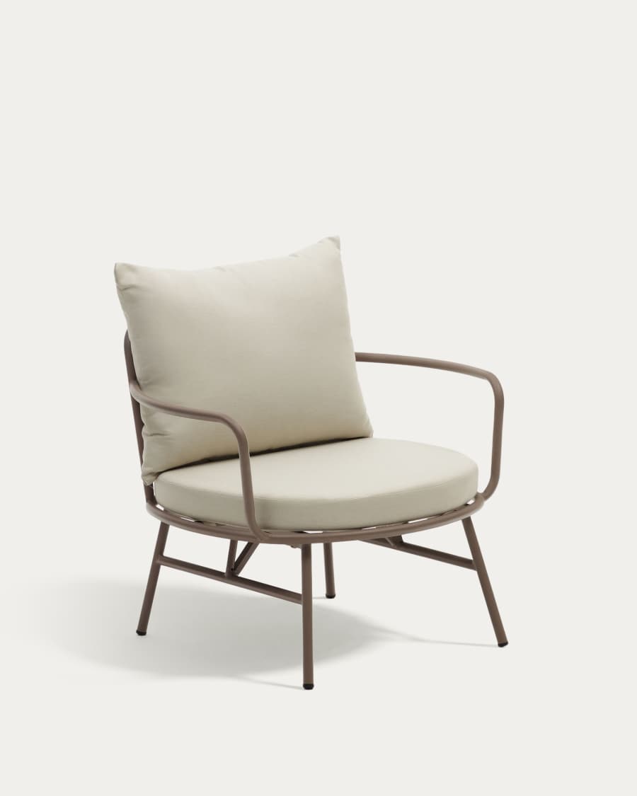 Fauteuil Bramant in staal met mauve afwerking