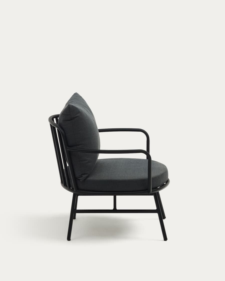 Bramant steel armchair with black finish