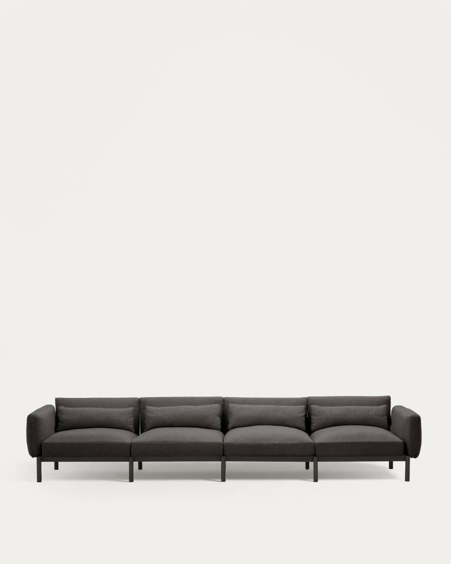 Sorells modular 4-seater outdoor sofa in aluminium with grey finish 370 cm