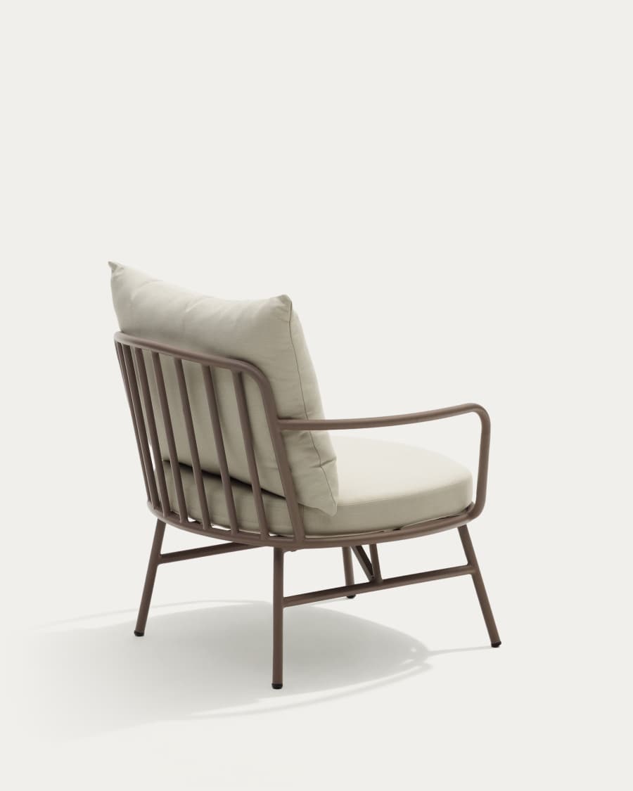 Fauteuil Bramant in staal met mauve afwerking