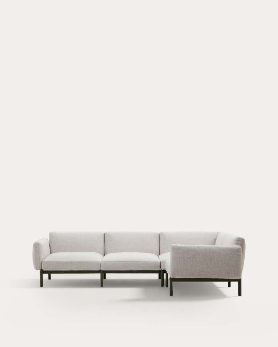 Sorells modular 5-seater outdoor corner sofa in aluminium with green finish 276 x 191,5 cm