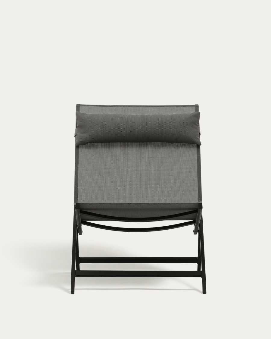 Canutells folding armchair made of aluminum with dark grey finish