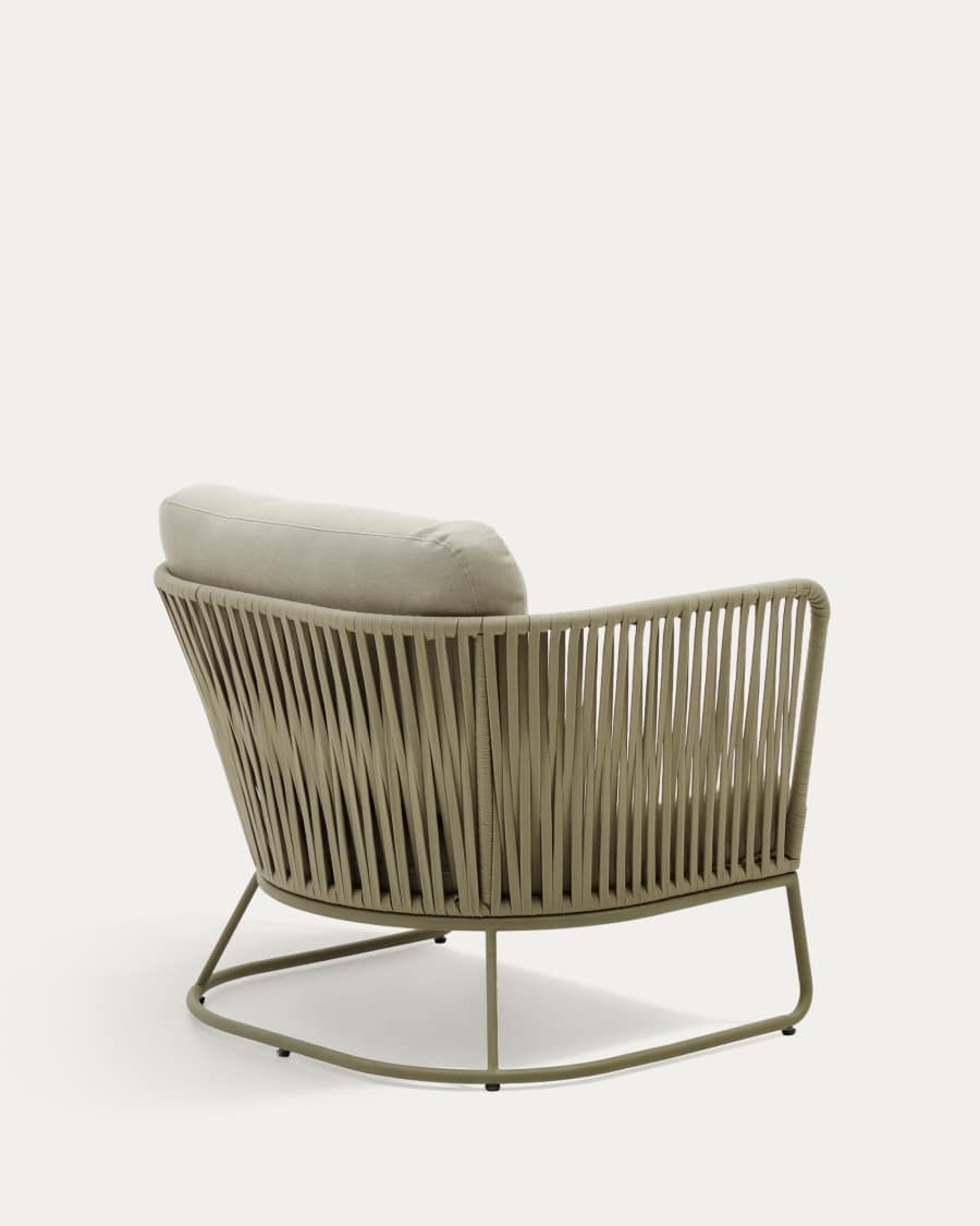 Saconca outdoor armchair made of cord and green galvanised steel
