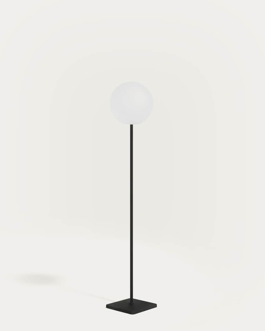 Dinesh outdoor solar floor lamp in black steel 120 cm