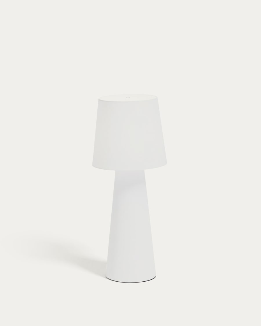 Arenys large outdoor metal table lamp in a white painted finish