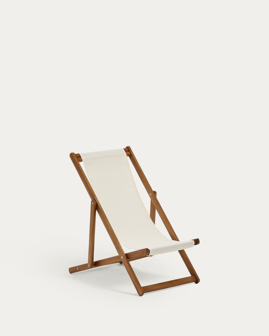 Klappbarer Outdoor-Liegestuhl Adredna für Kinder in Beige aus massivem Akazienholz FSC 100 %