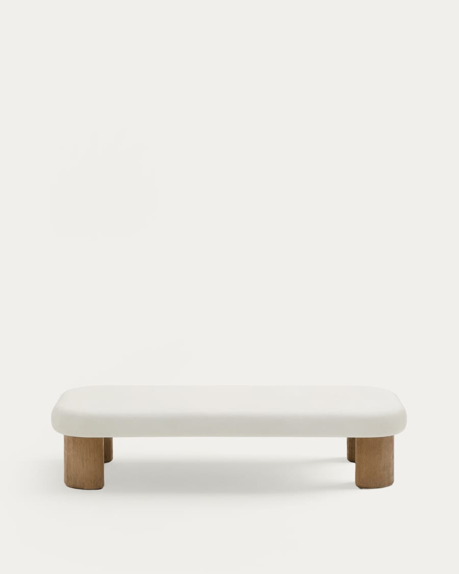 Couchtisch Labra aus Zement und Akazienholz 140 x 70 cm