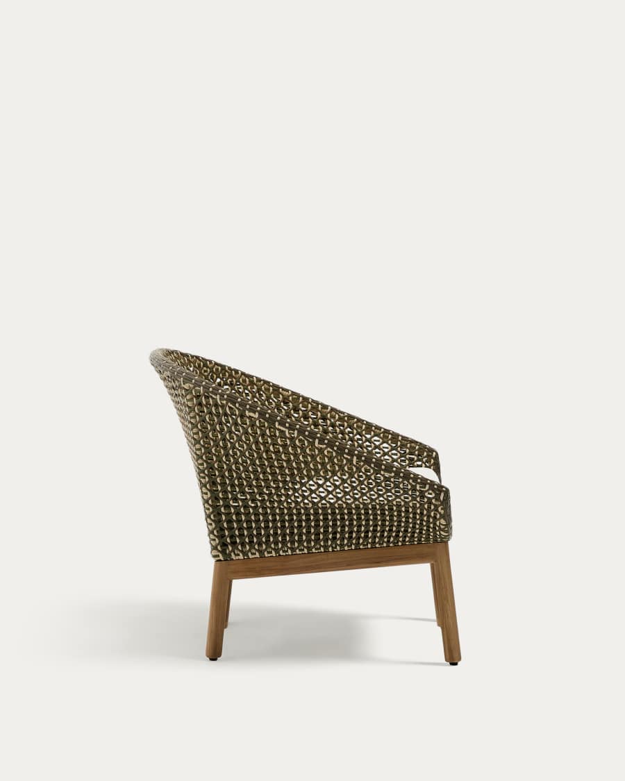 Olbia armchair made of synthetic rattan and FSC 100% solid teak wood