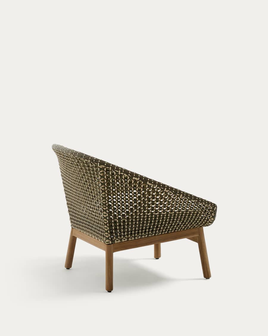 Olbia armchair made of synthetic rattan and FSC 100% solid teak wood