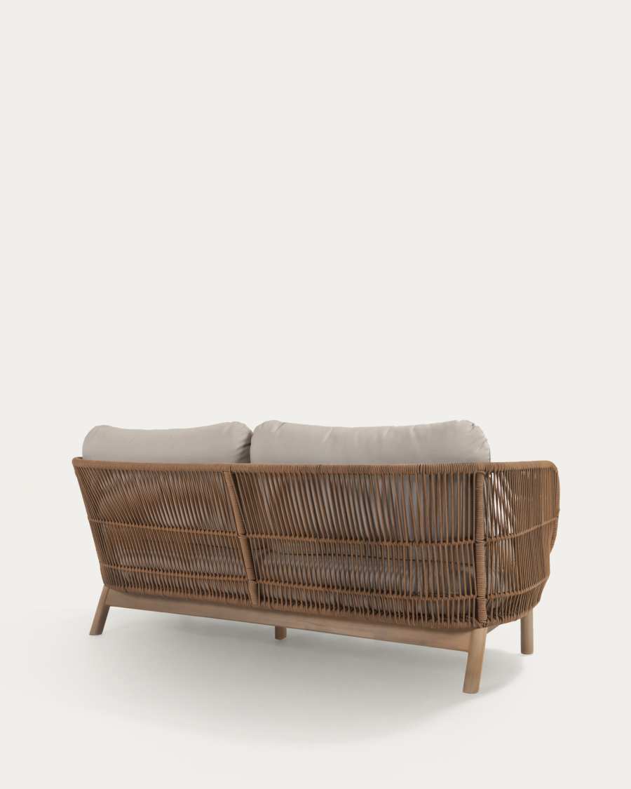 Catalina 3 seater sofa made with beige cord and solid acacia wood, 170 cm FSC 100%