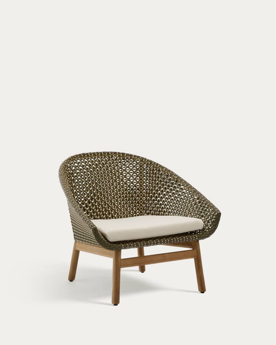 Olbia armchair made of synthetic rattan and FSC 100% solid teak wood