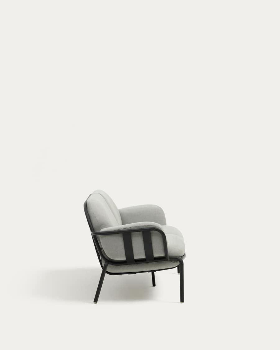 Joncols outdoor aluminium 2 seater sofa with powder coated grey finish, 165 cm