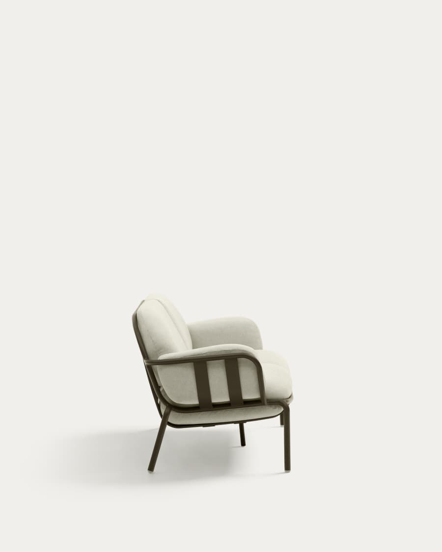 Joncols outdoor aluminium 2 seater sofa with powder coated green finish, 164cm