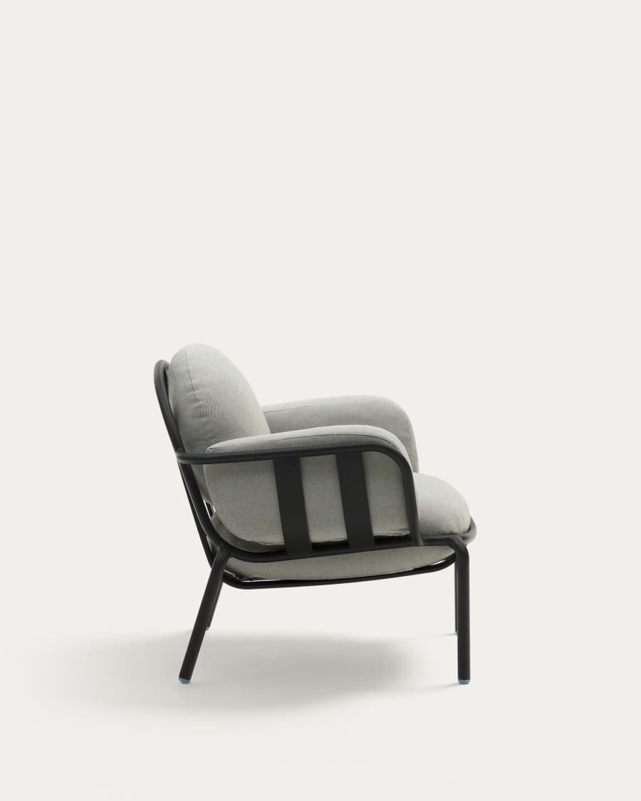 Joncols outdoor aluminium armchair with a powder coated grey finish