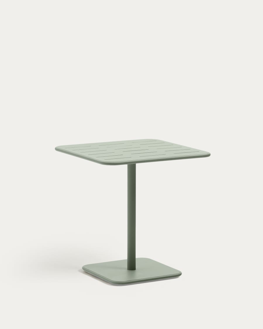 Tavolo da esterno Brai in acciaio zincato turchese 70 x 70 cm