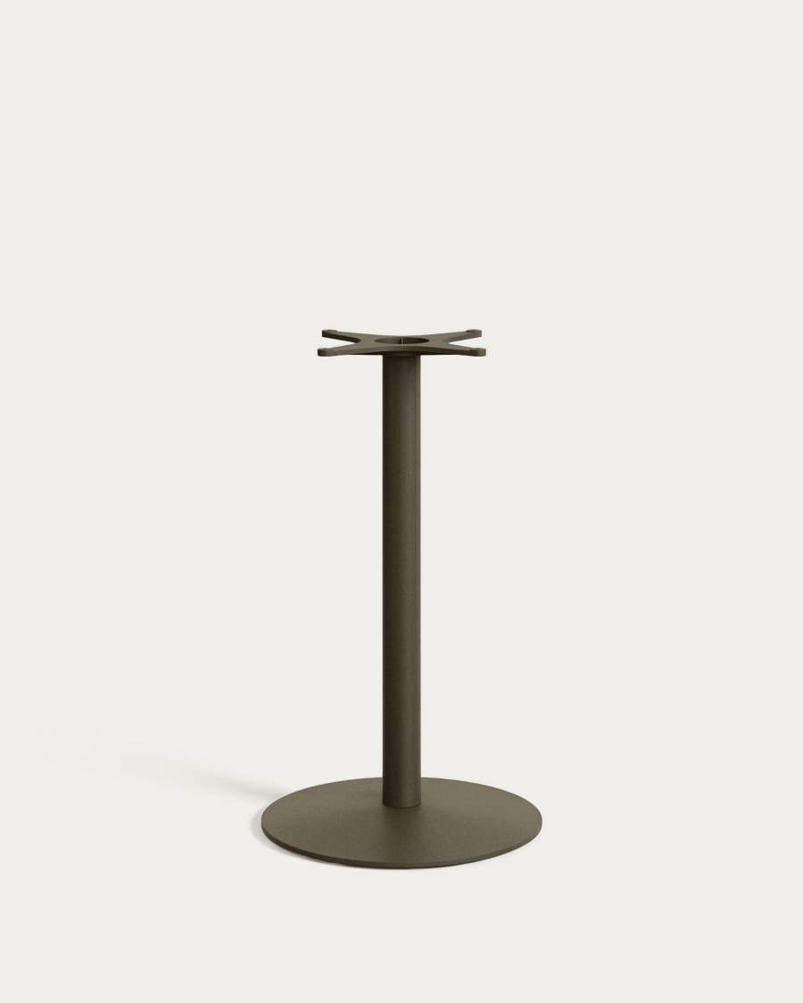 Esilda outdoor tall table with FSC 100% acacia top 80x80cm and green steel base Ø55x96cm