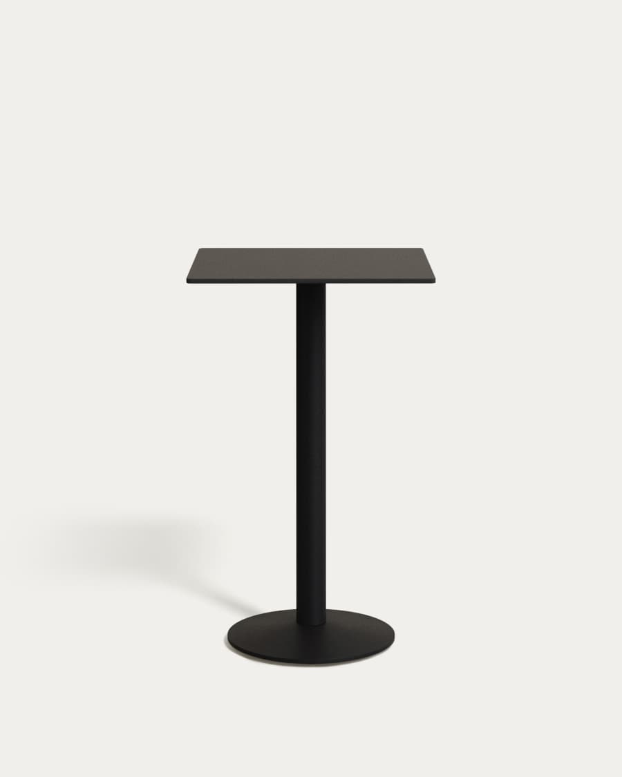 Esilda high table in black with metal leg in a painted black finish 60 x 60 x 96 cm