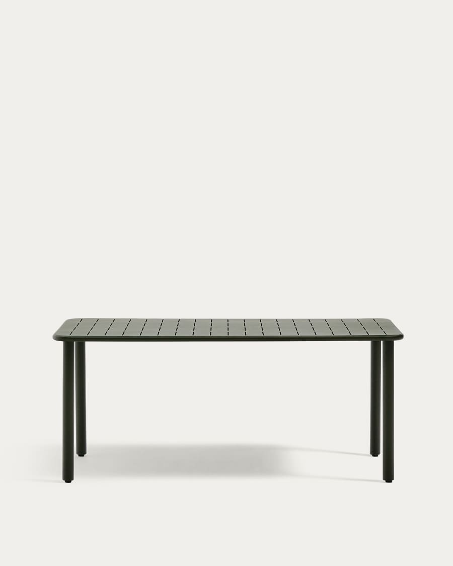 Brai outdoor table in green galvanised steel 180 x 90cm