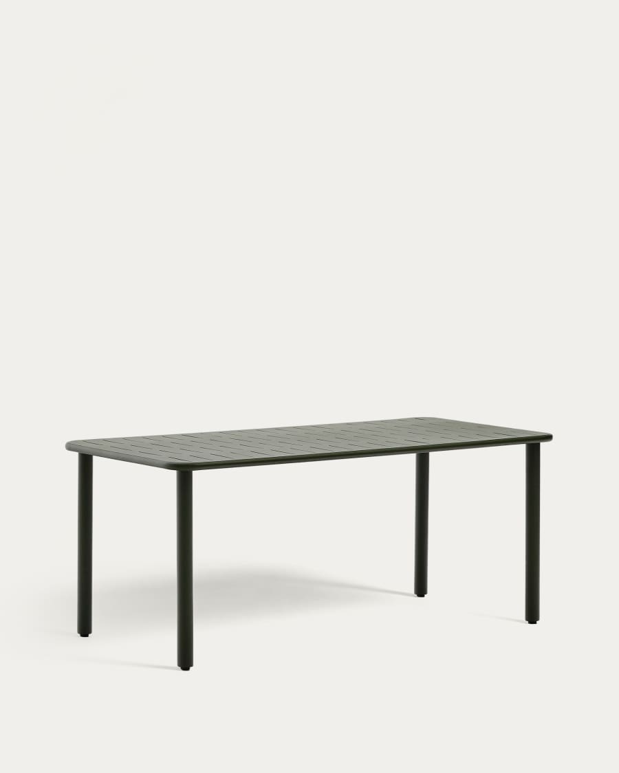 Brai outdoor table in green galvanised steel 180 x 90cm
