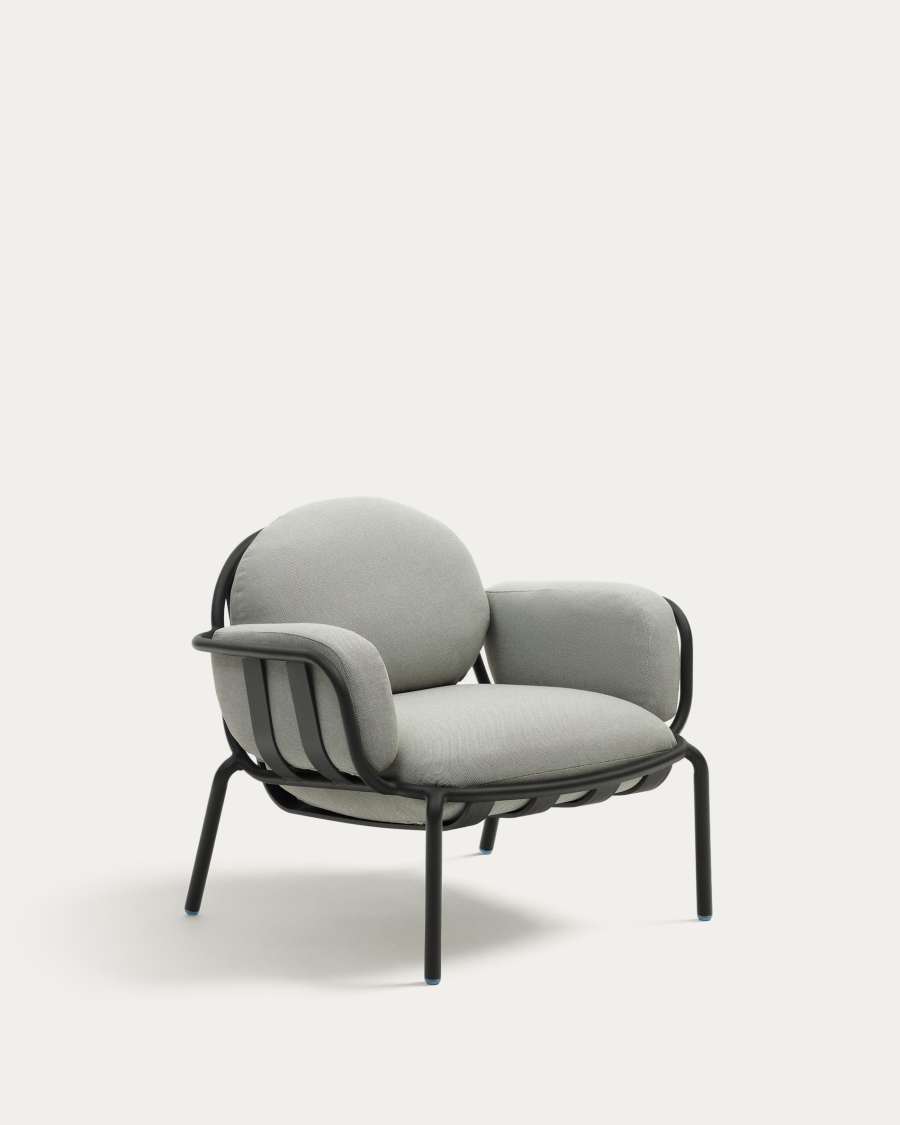 Joncols outdoor aluminium armchair with a powder coated grey finish
